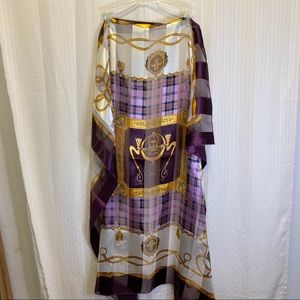 Space Age elegant purple gold and white scarf